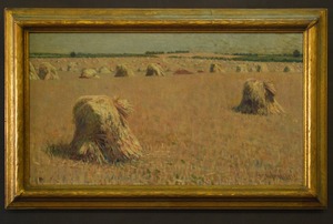   Large impressionism oil on canvas by Lars Johnson Haukaness  (1862 - 1929) 
